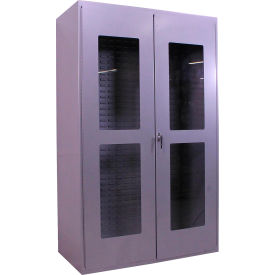 Clear-View Storage Bin Cabinet, All-Welded, 36"W x 24"D x 78"H, Gray view 2