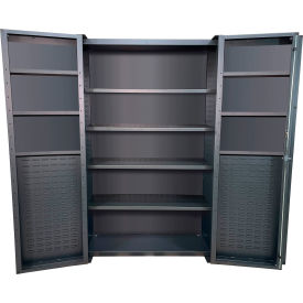 Deep Door Storage Bin Cabinet, All-Welded, 48"W x 24"D x 78"H, Gray view 2