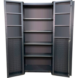 Deep Door Storage Bin Cabinet, All-Welded, 36"W x 24"D x 78"H, Gray view 2