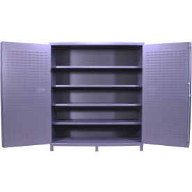 Flush Door Storage Bin Cabinet, All-Welded, 72"W x 24"D x 84"H, Gray view 2