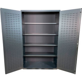 Storage Bin Cabinet, All-Welded, 48"W x 24"D x 78"H, Gray view 2