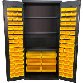Storage Bin Cabinet, 102 Bins, All-Welded, 36"W x 24"D x 78"H, Gray view 2