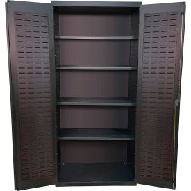 Storage Bin Cabinet, All-Welded, 36"W x 24"D x 78"H, Gray view 2