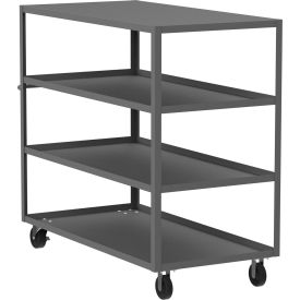 Utility Cart w/ 2 Shelves, Flat Top, 2000 lb. Capacity, 60"L x 30"W x 56"H, Gray view 2
