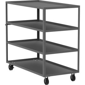 Utility Cart with 4 Shelves, 2000 lb. Capacity, 60"L x 30"W x 56"H, Gray view 2