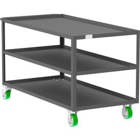 Utility Cart with 3 Shelves, 2000 lb. Capacity, 60"L x 30"W x 36"H, Gray view 2