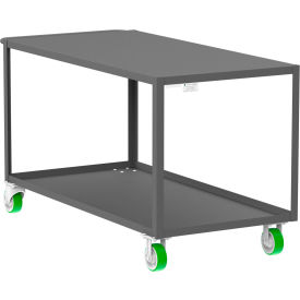 Utility Cart w/ 2 Shelves, Flat Top, 2000 lb. Capacity, 60"L x 30"W x 36"H, Gray view 2