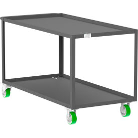 Utility Cart with 2 Shelves, 2000 lb. Capacity, 60"L x 30"W x 36"H, Gray view 2