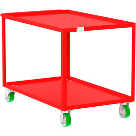 Steel Utility Cart with 2 Shelves, 2000 lb. Capacity, 53"L x 30"W x 36"H, Red view 2