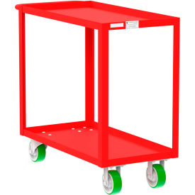Steel Utility Cart with 2 Shelves, 2000 lb. Capacity, 41"L x 18"W x 36"H, Red view 2