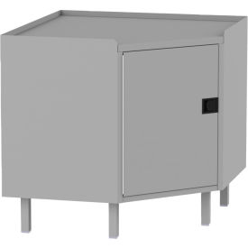 36 x 36 Corner Workbench, Left Hinge, Square Tube Leg, Steel Square Edge, Silver view 2
