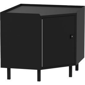 Valley Craft® 36 x 36 Corner Workbench Left Hinge Square Tube Leg Steel Square Edge Black 