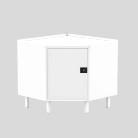 36 x 36 Corner Workbench, Left Hinge, Steel Square Edge, White view 2