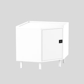 Valley Craft® 36 x 36 Corner Workbench Left Hinge Square Tube Leg Steel Square Edge White 