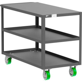 Steel Flat Top Utility Cart with 3 Shelves, 2000 lb. Capacity, 53"L x 24"W x 36"H view 2