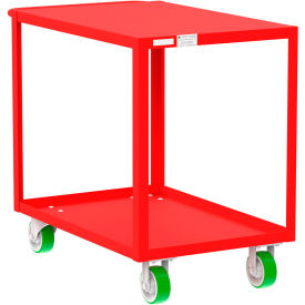 Steel Utility Cart with 2 Shelves, Flat Top, 2000 lb. Capacity, 41"L x 24"W x 36"H, Red view 2