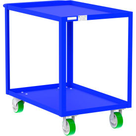Steel Utility Cart with 2 Shelves, 2000 lb. Capacity, 41"L x 24"W x 36"H, Blue view 2