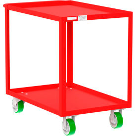 Steel Utility Cart with 2 Shelves, 2000 lb. Capacity, 41"L x 24"W x 36"H, Red view 2
