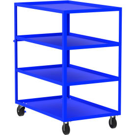Steel Utility Cart with 4 Shelves, 3600 lb. Capacity, 53"L x 30"W x 56"H, Blue view 2