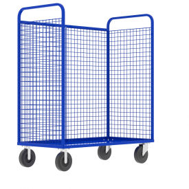 3-Sided Stock Picking Cage Cart, 57"L x 30"W, 1600 lb. Capacity, Blue view 2