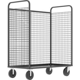 3-Sided Stock Picking Cage Cart, 57"L x 30" W, 1600 lb. Capacity, Gray view 2