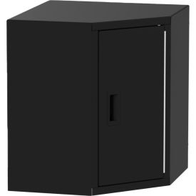 Corner Wall Mountable Storage Cabinet, Right Hinge, 21"Wx21"Dx24"H, All-Welded, Black view 2