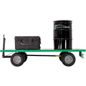 Quad Steer Trailer, Pneumatic Wheels, 1000 lb. Capacity, 60"L x 36"W Deck, Green view 2