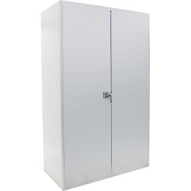 Flush Door Deluxe Electronic Locking Cabinet, All-Welded, 48"W x 24"D x 78"H, White view 2