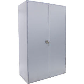 Flush Door Deluxe Electronic Locking Cabinet, All-Welded, 36"W x 24"D x 78"H, Silver view 2