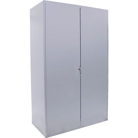 Valley Craft Flush Door Deluxe Storage Bin Cabinet All-Welded 48"W x 24"D x 78"H Silver 