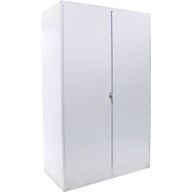Valley Craft Flush Door Deluxe Storage Bin Cabinet All-Welded 48"W x 24"D x 78"H White 