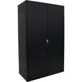 Valley Craft Flush Door Deluxe Storage Bin Cabinet All-Welded 36"W x 24"D x 78"H Black 