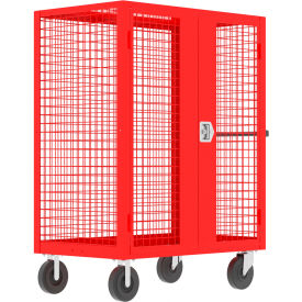 Security Cart, 51"L x 30"W x 66"H, 2000 lb. Cap., Red view 2