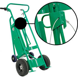 4-Wheel Powered Drum Truck, Cable Chime Hook, Pneumatic Wheels, 800 lb. Cap. view 2