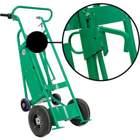 Powered Drum Truck, Locking Cover Chime Hook, Pneumatic Wheels, 800 lb. Cap view 2