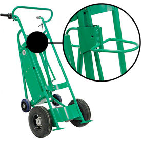 4-Wheel Powered Drum Truck, Plastic Chime Hook, Pneumatic Wheels, 800 lb. Cap. view 2