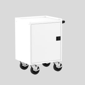 Mobile Workbench with 2 Shelves & 1 Door, 28"W x 21"D, White view 2