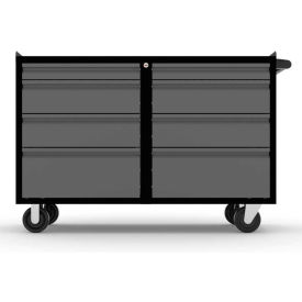 Valleycraft® Collectors Edition Garage Workbench Cabinet, 48"W x 21"D x 36"H, Black/Silver Valleycraft Collectors Edition Garage 48" Work Bench Cabinet - 2 sets of 4 Drawers, BK/Silver