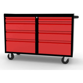 Valleycraft® Collectors Edition Garage Workbench Cabinet, 48"W x 21"D x 36"H, Black/Red Valleycraft Collectors Edition Garage 48" Work Bench Cabinet - 2 sets of 4 Drawers, BK/Red