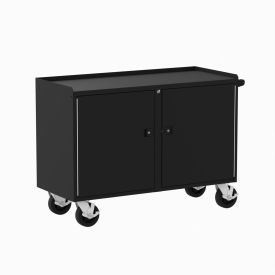 Mobile Welded Cabinet Workbench, 52 x 21", Steel Square Edge view 2