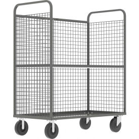 3-Sided Stock Picking Cage Cart, 1 Adjustable Shelf, 57"L x 30"W, 1600 lb. Capacity, Gray view 2