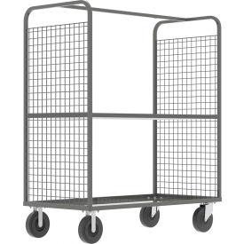 2-Sided Stock Picking Cage Cart, 1 Adj. Shelf, 57"L x 30"W, 1600 lb. Cap., Gray view 2