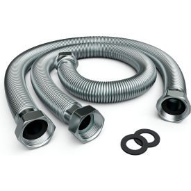 Global Industrial B2679763 Hydraulic Connecting Hoses For Global Industrial™ Wing Air Curtain, Silver, 2/Pack image.