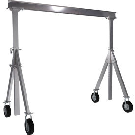 Adjustable Height Aluminum Gantry Crane, 15'W x 10-11/16'H, Pneumatic Casters, 1500 lb. Cap view 2
