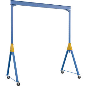 Adj. Height Steel Knock Down Gantry Crane, 15'W x 16-1/16'H, Phenolic Casters, 6000 lb. Cap view 2