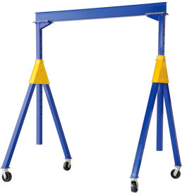 Adj. Height Steel Knock Down Gantry Crane, 10'W x 14-1/16'H, Phenolic Casters, 8000 lb. Cap view 2