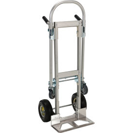 Aluminum 2-in-1 Convertible Hand Truck with Poly-On-Steel Wheels, 500 lb. Cap, 51-1/2"H view 2