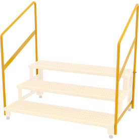 3 Step Steel Hand Rail Kit for ASP Models, 31-1/16"L x 1-5/16"W x 48"H, Yellow view 2