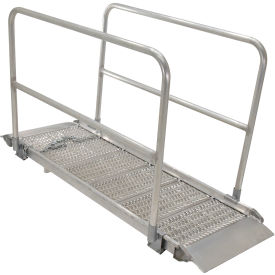 Aluminum Walk Ramps with Handrails 120-1/4''L x 39-3/8''W, 2200 Lb. Capacity, Silver view 2