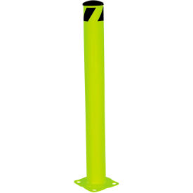 Steel Safety Bollard 42"" H X 4-1/2"" Dia Powder-Coat Fluorescent Yellow